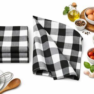 100% Cotton Set of 4 Pack Kitchen Buffalo check Size 20''*30 Inch  BLACK FRIDAY